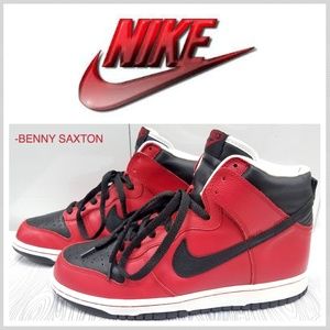 Nike sb dunk high black red Clearance